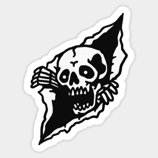 Skull Tearing up Sticker